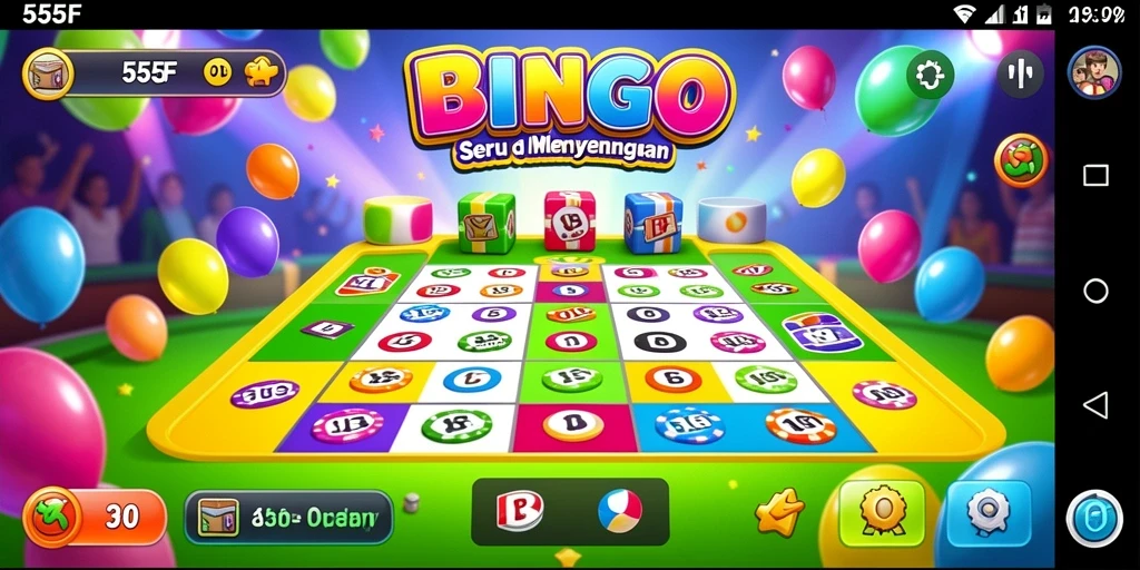 Tampilan screenshot utama 555F yang menunjukkan serunya permainan Bingo.