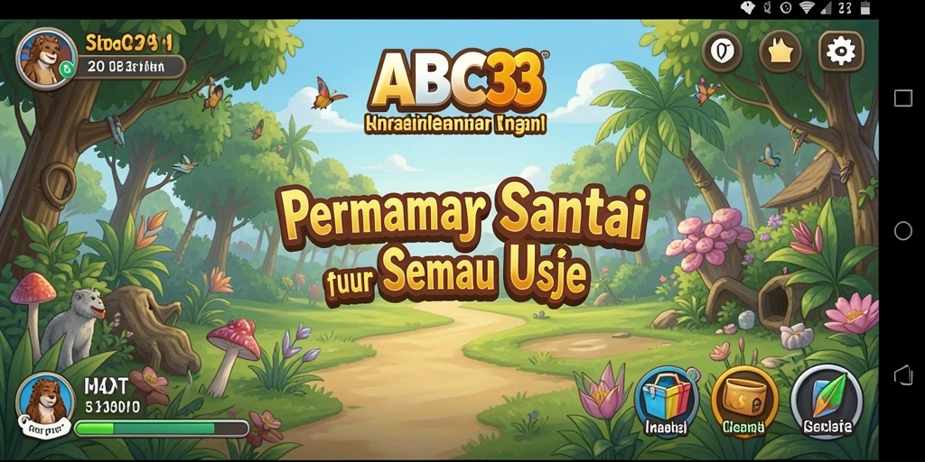 Tampilan gameplay ABC33 yang ceria dan dinamis.