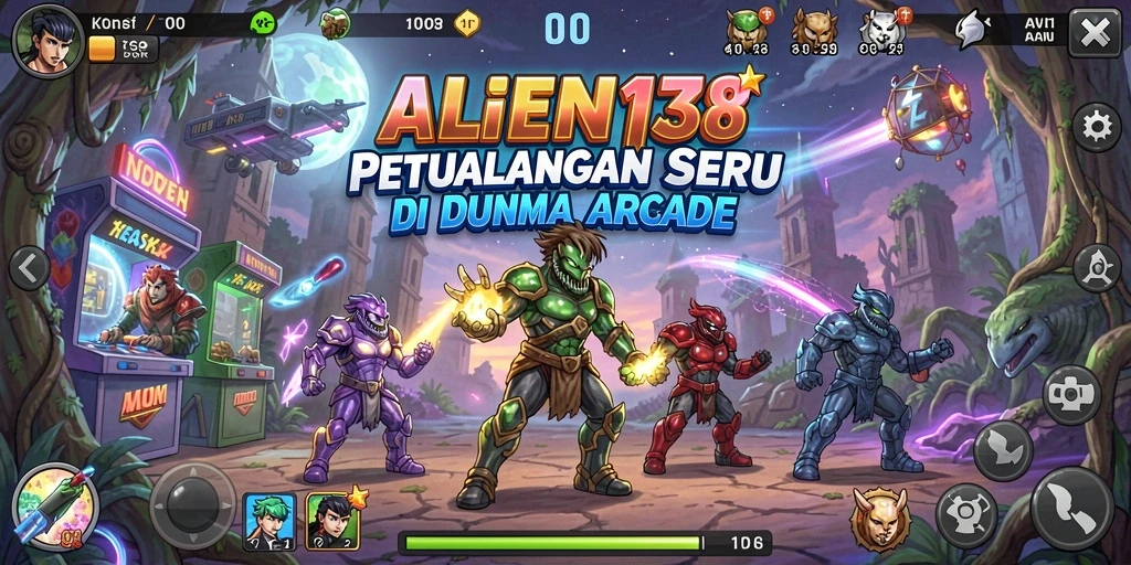 Tangkapan layar gameplay ALIEN138 yang menunjukkan aksi mendebarkan di dunia arcade.