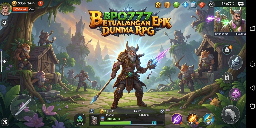 Tampilan gameplay RPG BPO777 dengan pertarungan seru dan petualangan menegangkan.