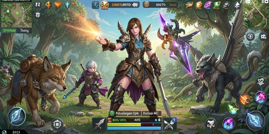 Tangkapan layar dari gameplay RPG yang menggugah selera.