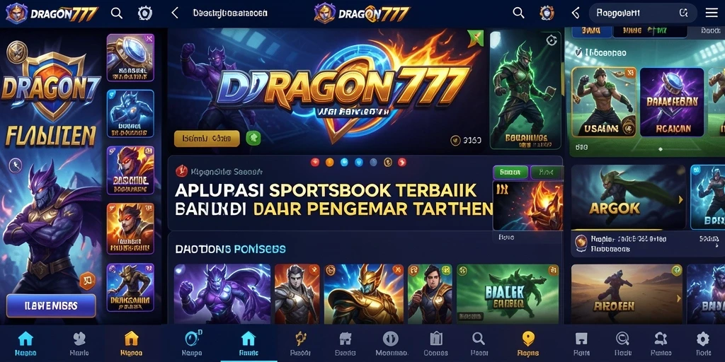 Tampilan antarmuka DRAGON777 dengan berbagai pilihan taruhan olahraga.