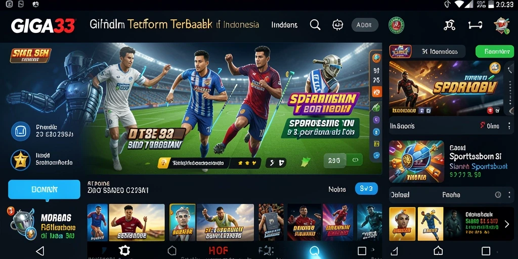 Tampilan gameplay aplikasi GIGA33 dalam taruhan olahraga.
