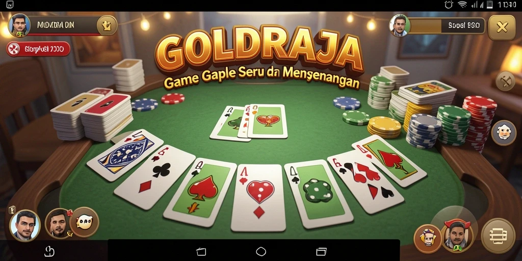 Tampilan gameplay seru dari GOLDRAJA dalam permainan Gaple.