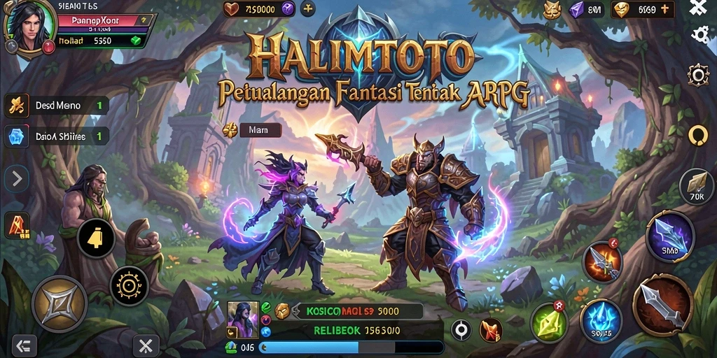 Screenshot gameplay menampilkan pertarungan epik dalam HALIMTOTO.