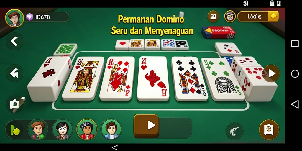 Tampilan gameplay Domino di ID678 yang seru dan menantang.