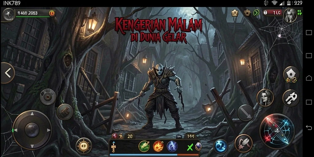 Menampilkan gameplay mencekam di dunia penuh kegelapan.