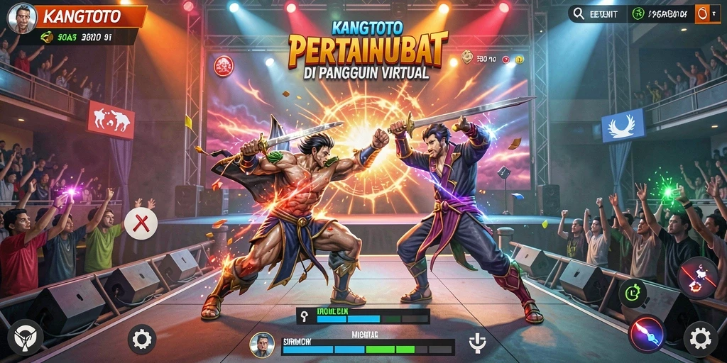 Gameplay seru KANGTOTO dengan pertarungan intens.
