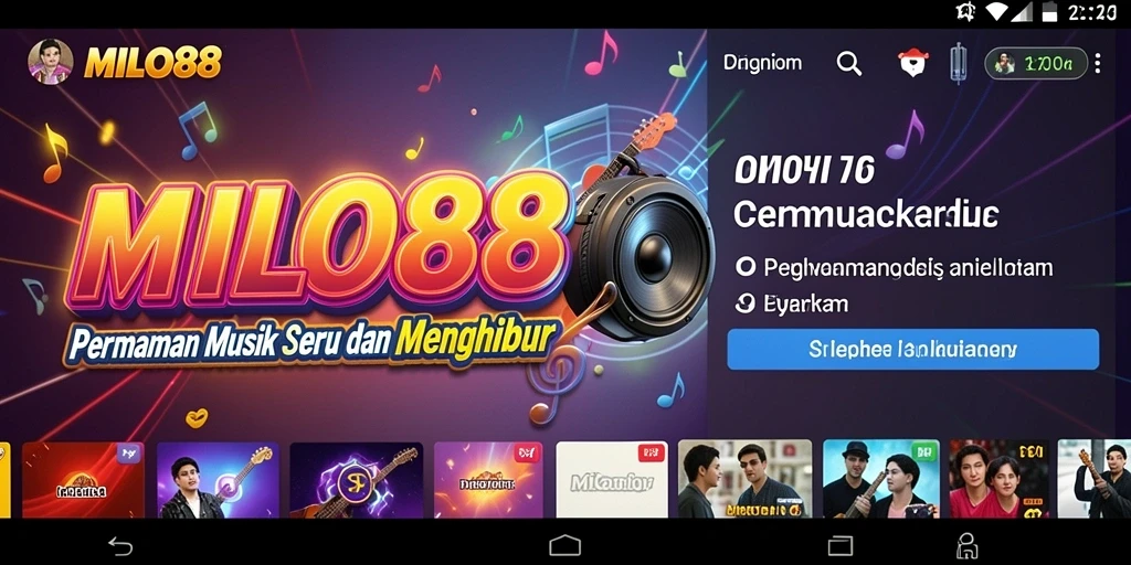 Tangkapan layar gameplay seru MILO88 dengan berbagai pilihan lagu.