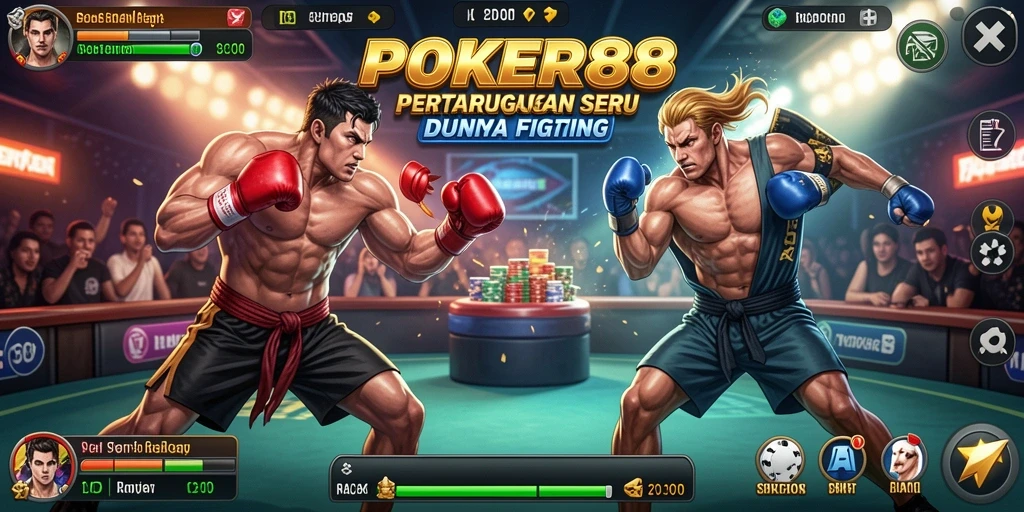 Screenshot gameplay POKER88 yang menampilkan aksi pertarungan mendebarkan.