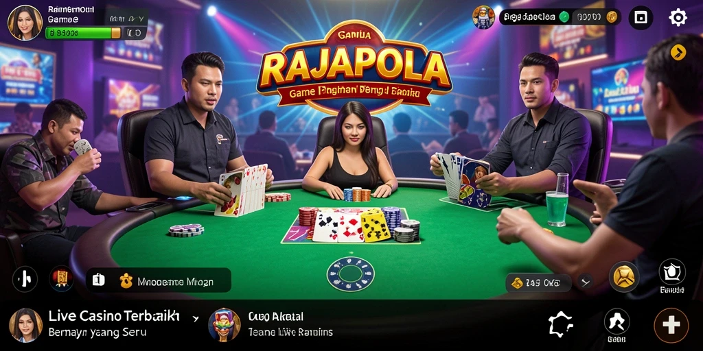 Tampilan gameplay RAJAPOLA yang menarik dan interaktif di Live Casino.