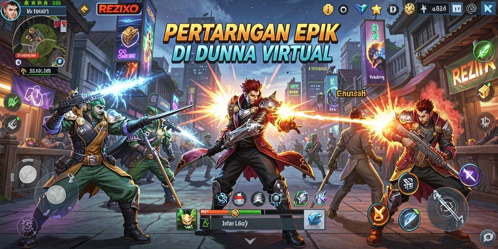 Tampilan dinamis dari pertarungan seru di REZIXO.