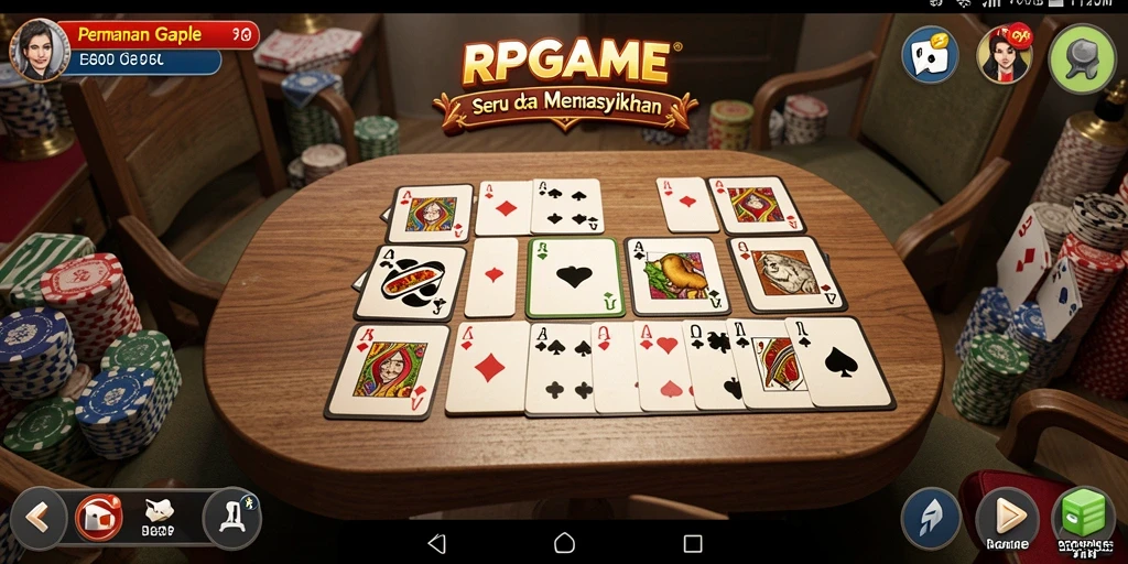 Tampilan gameplay Gaple yang seru dan menantang di RPGAME.