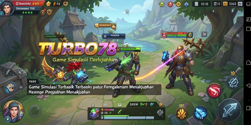 Tangkapan layar TURBO78 yang menunjukkan gameplay simulasi yang mendalam.