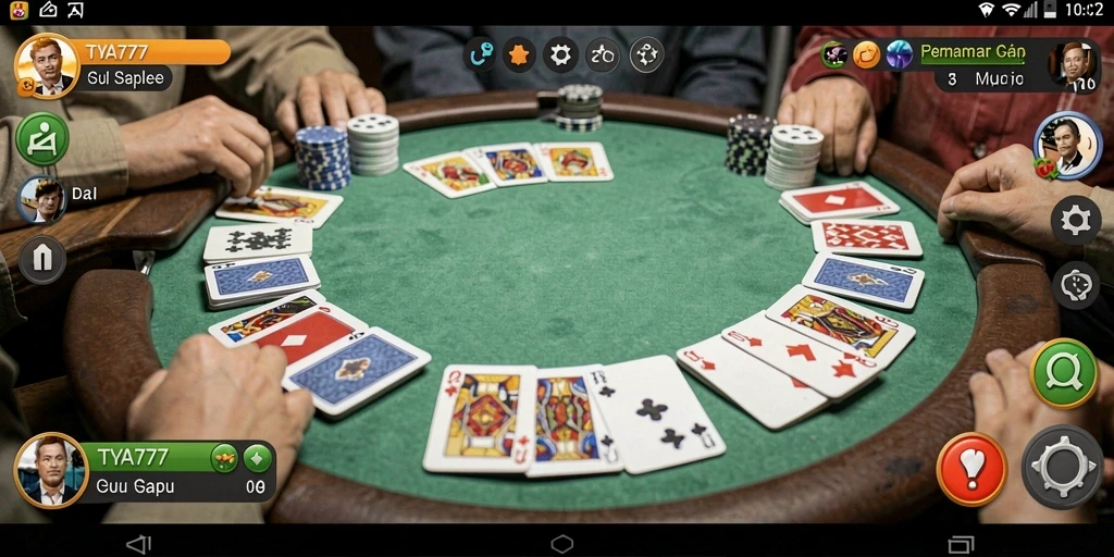 Gameplay seru dalam TYA777 yang penuh strategi Gaple.